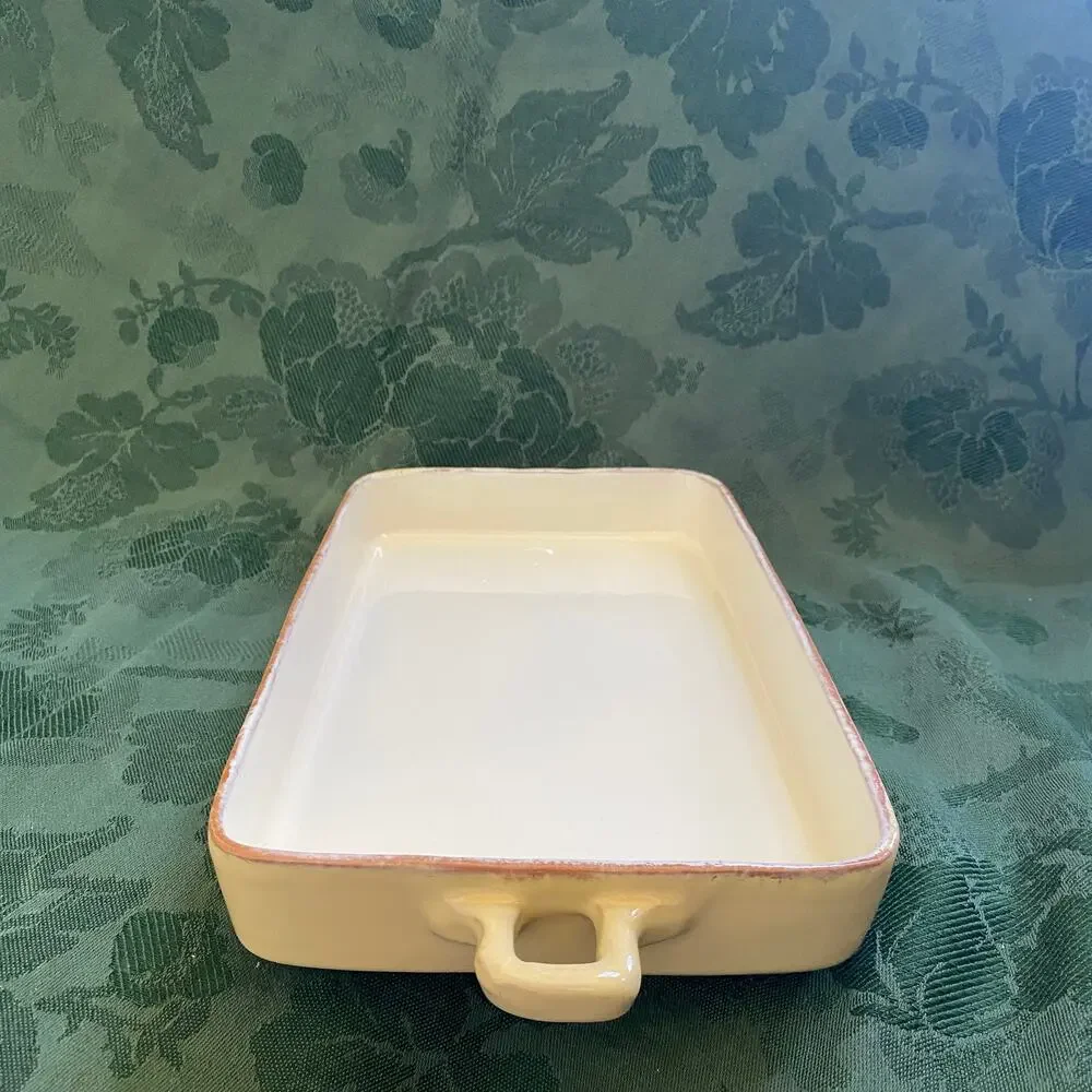 Vietri Terracotta Yellow Glaze Baking Casserole Pan 12